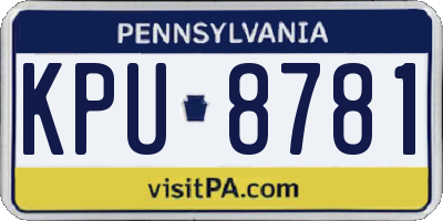 PA license plate KPU8781