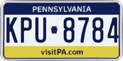 PA license plate KPU8784