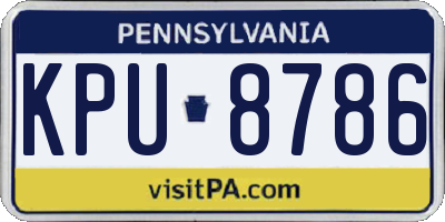 PA license plate KPU8786