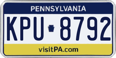 PA license plate KPU8792