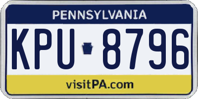 PA license plate KPU8796