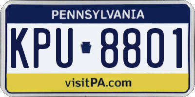 PA license plate KPU8801
