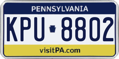 PA license plate KPU8802