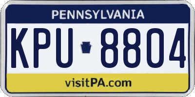 PA license plate KPU8804