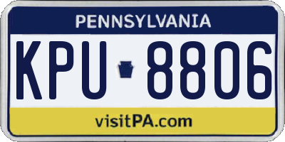 PA license plate KPU8806