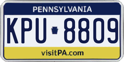 PA license plate KPU8809