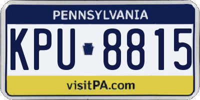PA license plate KPU8815