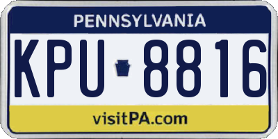 PA license plate KPU8816