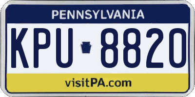 PA license plate KPU8820