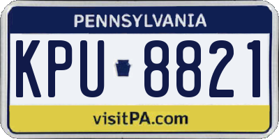 PA license plate KPU8821