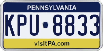 PA license plate KPU8833