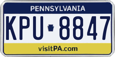 PA license plate KPU8847