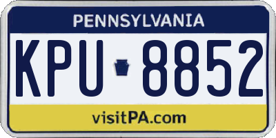 PA license plate KPU8852