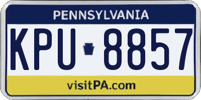 PA license plate KPU8857