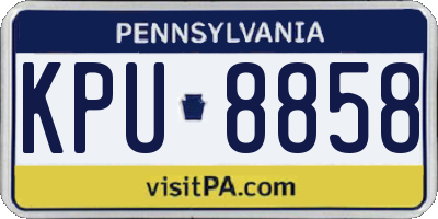 PA license plate KPU8858