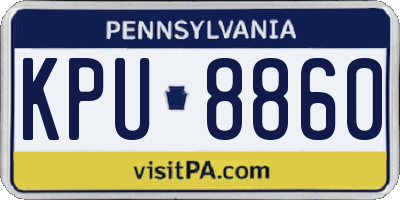 PA license plate KPU8860