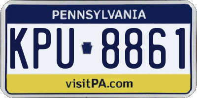 PA license plate KPU8861
