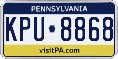 PA license plate KPU8868