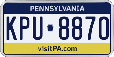 PA license plate KPU8870