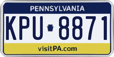 PA license plate KPU8871