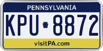 PA license plate KPU8872