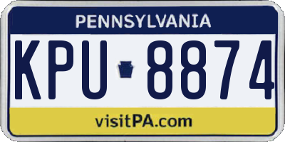 PA license plate KPU8874