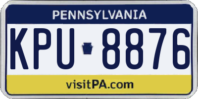 PA license plate KPU8876