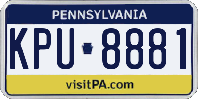 PA license plate KPU8881