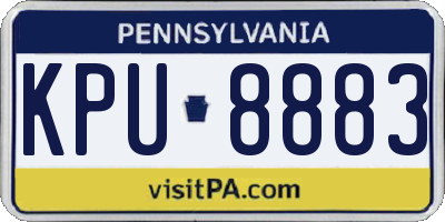 PA license plate KPU8883