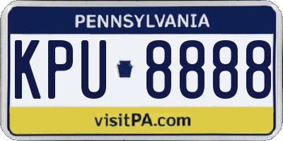 PA license plate KPU8888