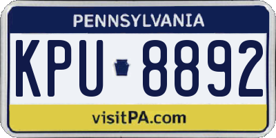PA license plate KPU8892
