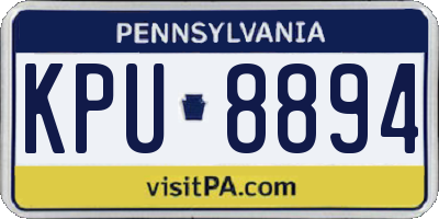 PA license plate KPU8894