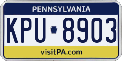 PA license plate KPU8903