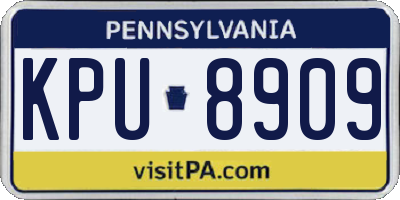 PA license plate KPU8909