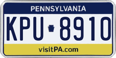 PA license plate KPU8910