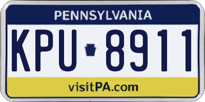PA license plate KPU8911