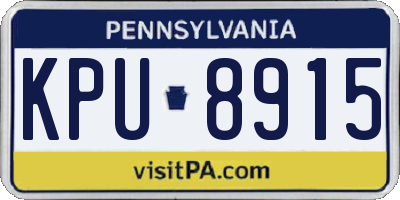 PA license plate KPU8915