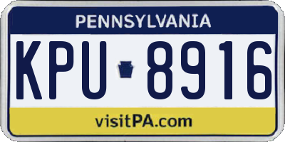 PA license plate KPU8916