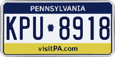 PA license plate KPU8918