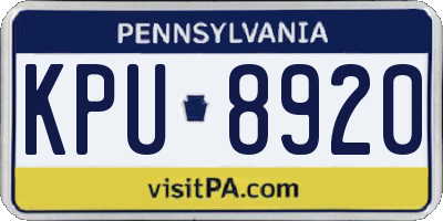 PA license plate KPU8920