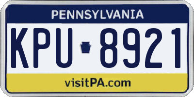 PA license plate KPU8921