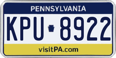 PA license plate KPU8922