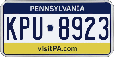 PA license plate KPU8923