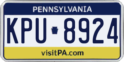 PA license plate KPU8924