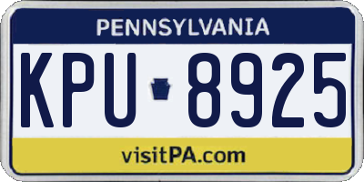 PA license plate KPU8925