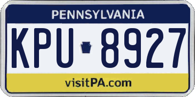 PA license plate KPU8927