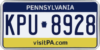 PA license plate KPU8928