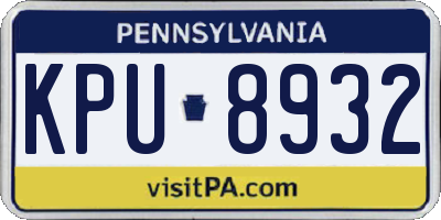 PA license plate KPU8932