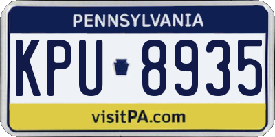 PA license plate KPU8935