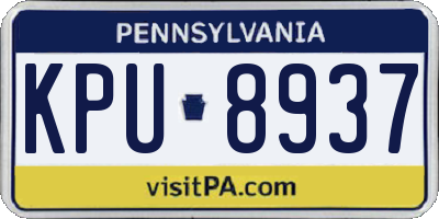 PA license plate KPU8937